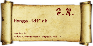 Hanga Márk névjegykártya